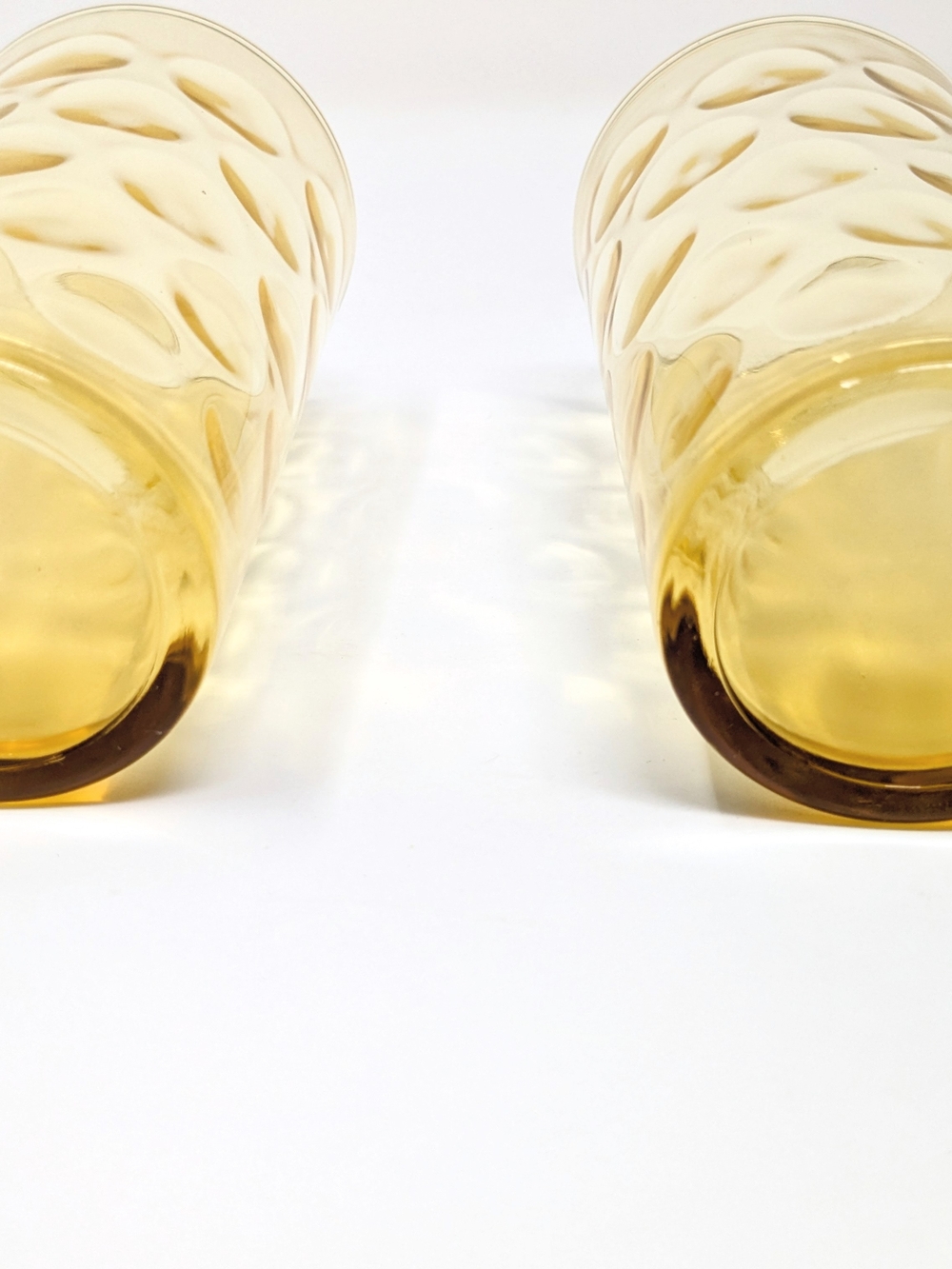 Vintage Hazel Atlas Amber Mid Century Pitcher and 5-Glass Set Retro Dot Pattern - Picture 4 of 15